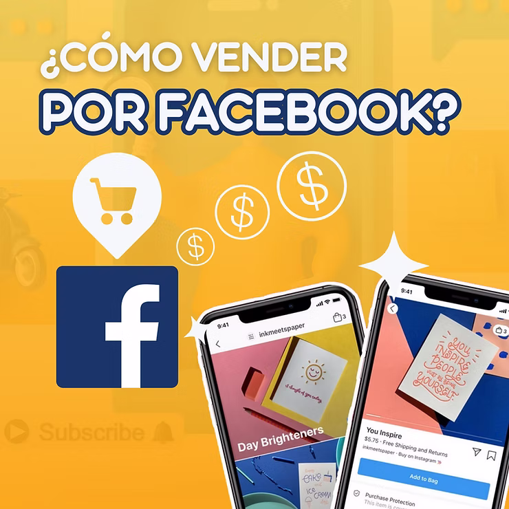 Portada de una guía para vender productos y servicios de un negocio por Facebook