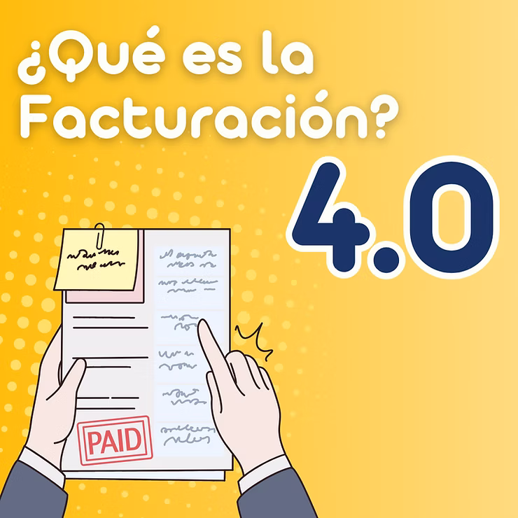 Portada explicativa sobre la facturación electrónica CFDI versión 4.0