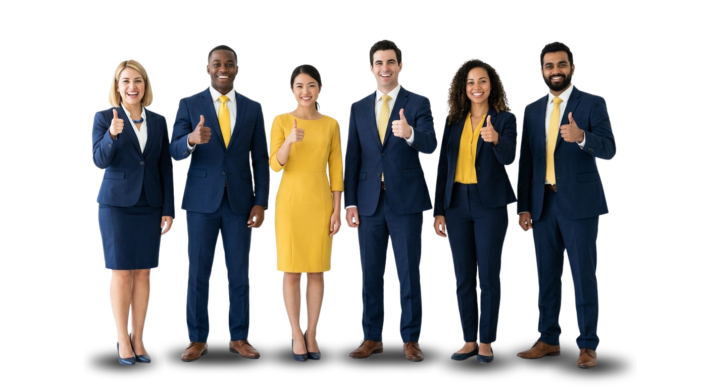 Equipo en los colores azul y amarillo de Móvil Conecta