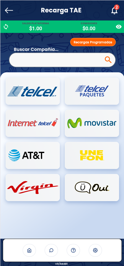 Plataforma Móvil Conecta en celular: recargas Telcel, Movistar, AT&T y Unefon